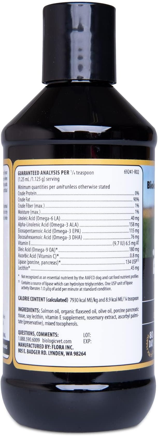 BioFATS Omega 3-6-9 Fatty Acid with EPA & DHA, Supports Healthy Skin, Coat and General Wellness, 80-Day Supply for 20-lb. Animal, 6.76-fl. oz. Bottle