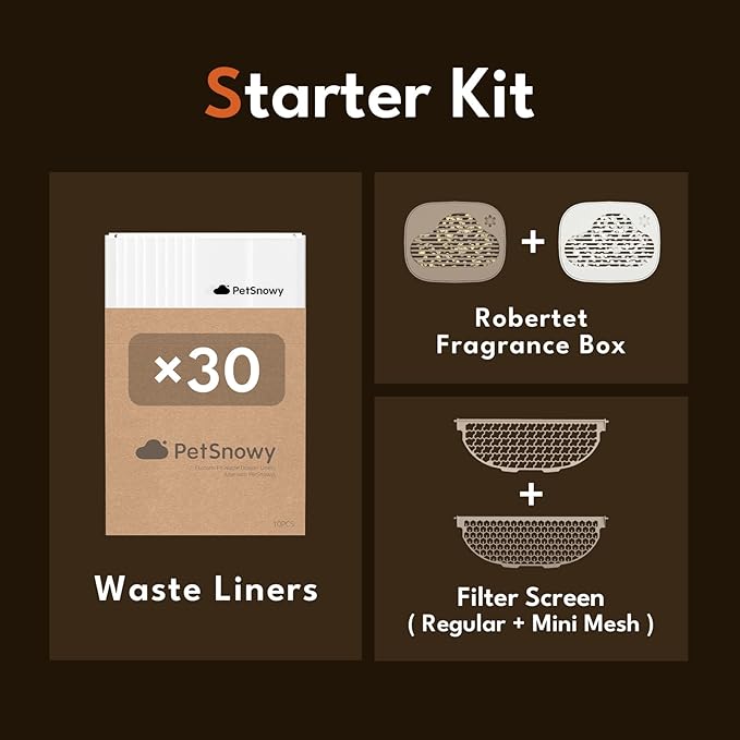 (2025 Premium Version with Mini Mesh) Snow+ Self Cleaning Automatic Litter Box with Zero Odor TiO2 System Automatic Cat Litter Box Self Cleaning for 3.3-20 lbs