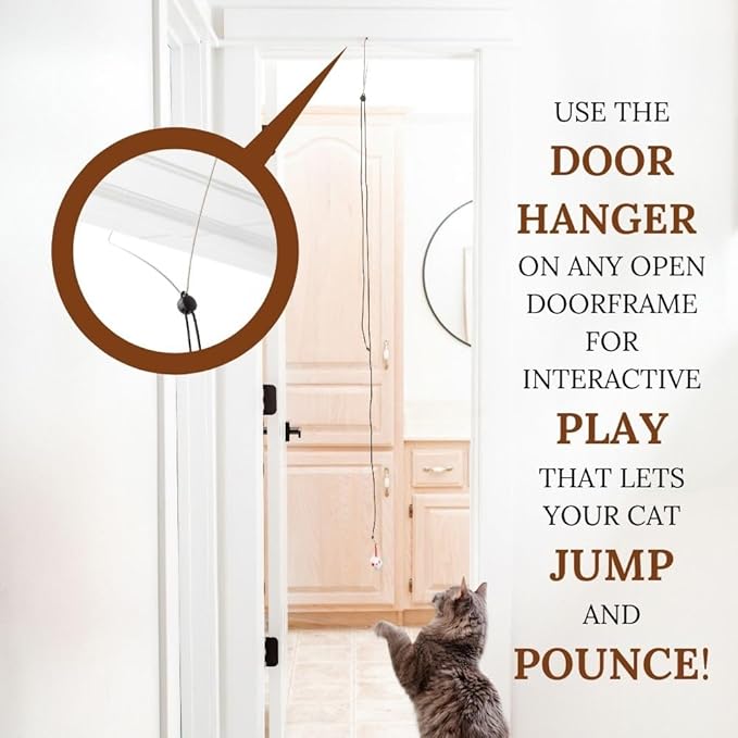 Cat Toys Set Cat Fishing Pole Toy Retractable Cat Wand Toy Suction Cup Cat Toys for Indoor Cats Door Hanging Cat Toy Cat String Toy Cat Teaser Wand Hanging Cat Toy Cat Feather Toy Cat Toy Wand Kitten
