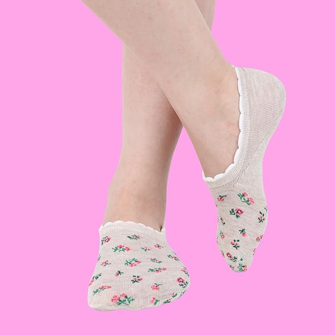 Benefeet Sox Womens Girls Cute No Show Liner Socks Non Slip Funny Patterned Low Cut Socks Novelty Cotton Loafer Footies Sock