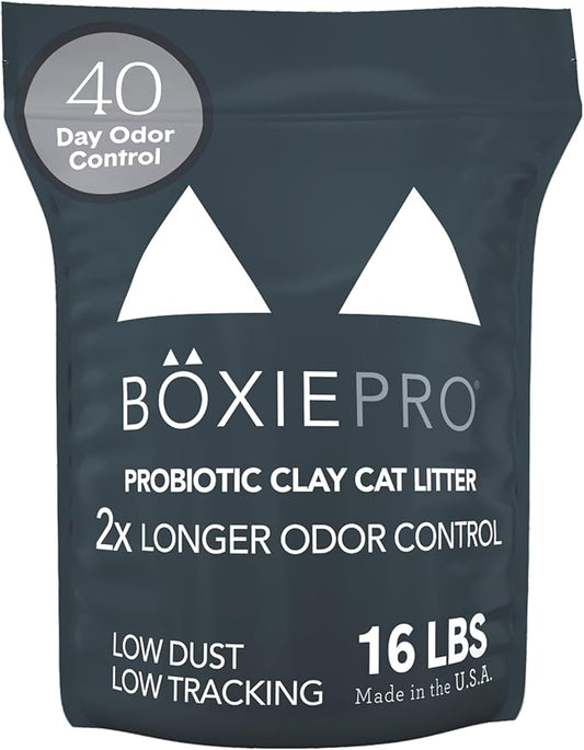 Boxie® Probiotic 40 Day Natural Odor Control Cat Litter, 16lb Clumping Clay Kitty Litter