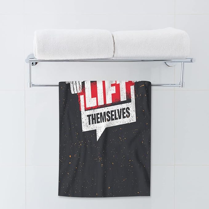 AOYEGO Motivational Quote Microfiber Towels Weights Don't Lift Themselves Gym Workout Sport Word Black Bath Towels Kitchen Hand Towels for Women Men Girls Boys 15x30 Inch