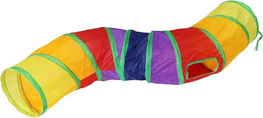 Bemodst Cat Tunnel for Indoor Cats Large,Cat Tubes and Tunnels Collapsible S-Shape Cat Tubes Kitty Tunnels Interactive Cat Toy with Storage Bag for Cat Small Dogs Ferret Rabbit (Colored 2-Way)
