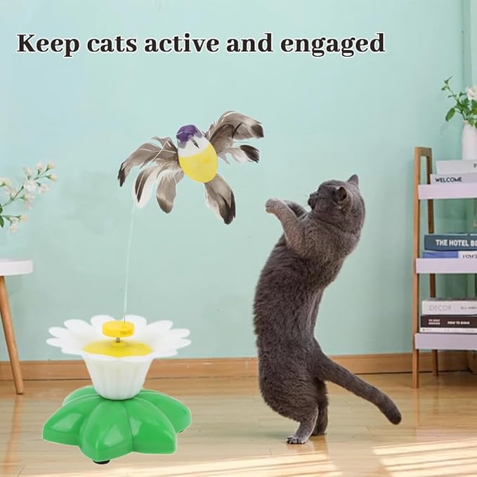 Bird Toy for Pet Cats, Electric Flying Bird Cat Toy, Funny Rotating Electric Flying Bird Interactive Toy with A Fastening Tape, for All Breeds Cat