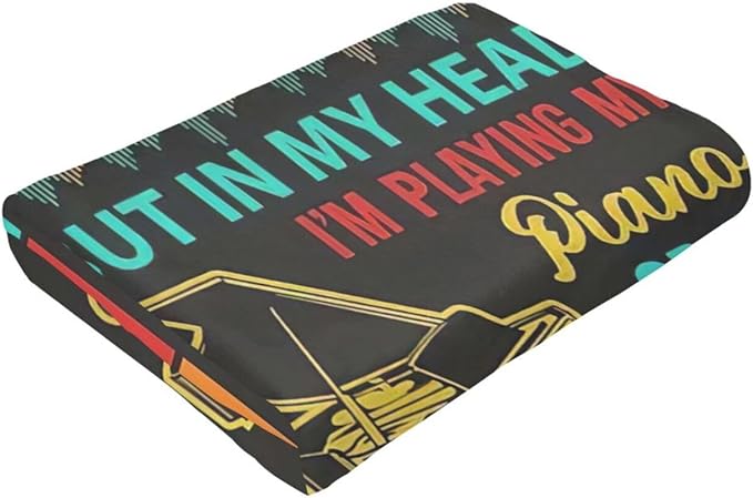 Piano Blanket Musical Instrument Throw Blanket Piano Decor Stuff Merch Cozy Print Flannel Fleece Soft Plush Fuzzy Warm Lightweight Bedding Piano Gifts for Women Men Girls Kids 50"X40"