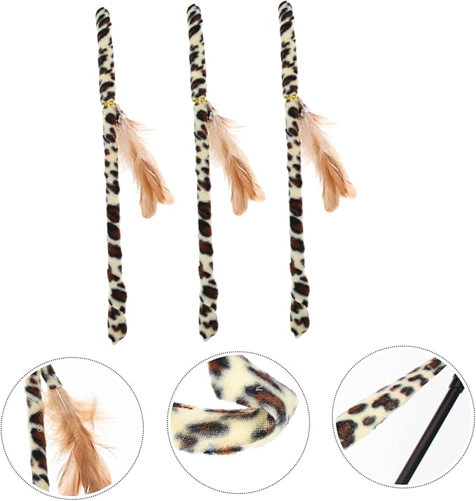 balacoo 9 Pcs Cat Teaser Leopard Cat Wand Indoor Cat Toys Cat Teasing Wand Small Cat Toys Funny Cat Toy Cat Teething Toy Dog Portable Cat Toy Cat Plaything Cat Toy Wand Pet Kitten Cloth
