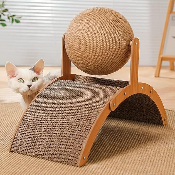 Cat Scratch Pad, Ferris Wheel Design, Suitable for Cat Play, Interaction, Nail Grinding, Bite Resistant. (Arch, Small)