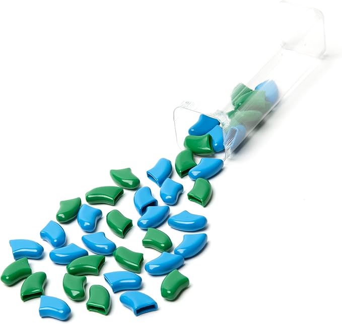 Soft Claws Nail Caps for Dogs with Non-Slip Design Made in USA - 40 Dog Nail Covers for Long-Lasting Protection of Floors and Furniture - Green & Blue, XXL