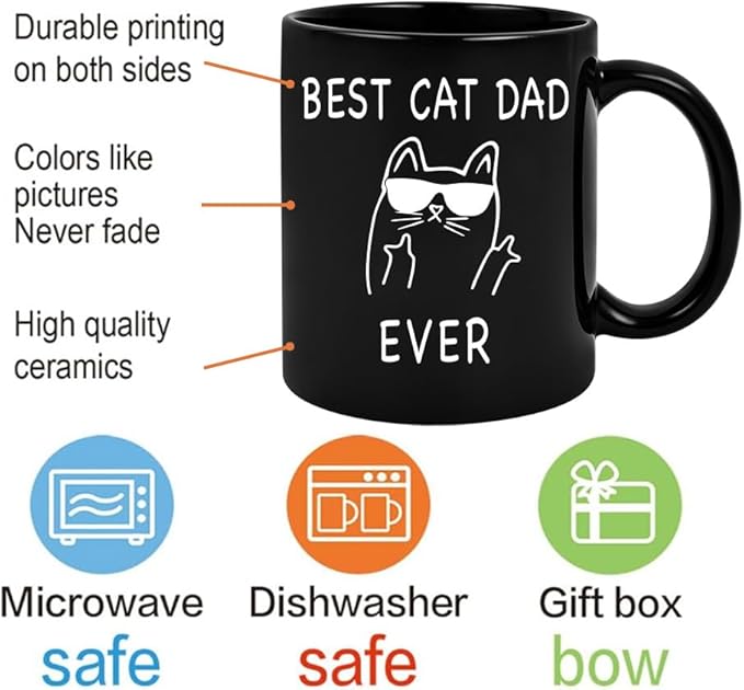Best Cat Dad Ever Mug, Best Cat Dad Ever Cute Father's Day Gift Dad Cup -zmug120