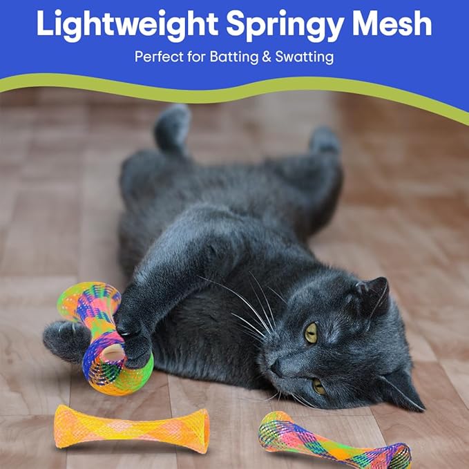 SPOT Ethical Pet Catnip Cat or Kitten Toy, Colorful Fun Tubes. Interactive Bouncy cat Toy, Assorted Color
