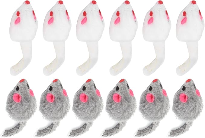 HEEPDD Cat Catching Toy, 12 Pack Cat Interactive Play Chewing Toy Cat Shape Plush Catching Toy for Indoor Cats and Kittens