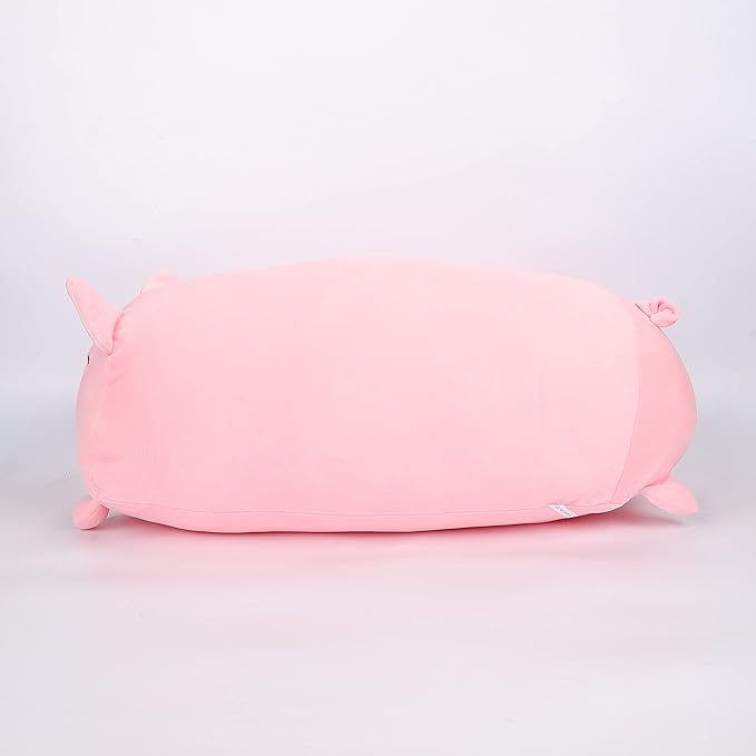 TemBe 23.6 inch Cute Large Pig Plush Stuffed Animal Pillow, Very Soft Squish Mellow Hugging Toy Gifts for Bedding, Kids Sleeping Cute Pillow (Pink Pig)