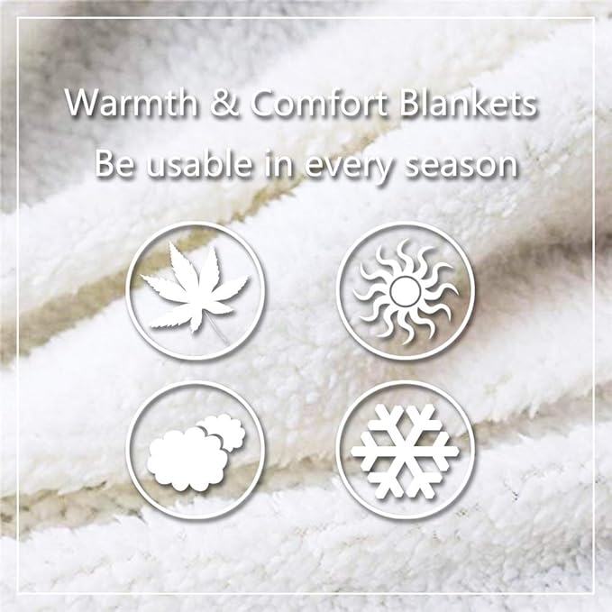 Erosebridal Beach Themed Throw Blanket for Couch Bed Blue Ocean Fleece Blanket Seashell Starfish Printed Sherpa Blanket Queen Size Beach Coastal Blanket for Kids Teens Adults,Soft