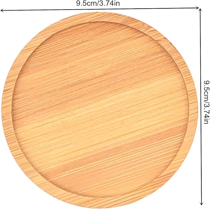 4PCS Mosaic Bamboo Coasters for Crafts, Blank Base Trays, Drinking Cup Coaster, Plant Coaster, Art Plate,DIY Mosaic Supplies (Round)