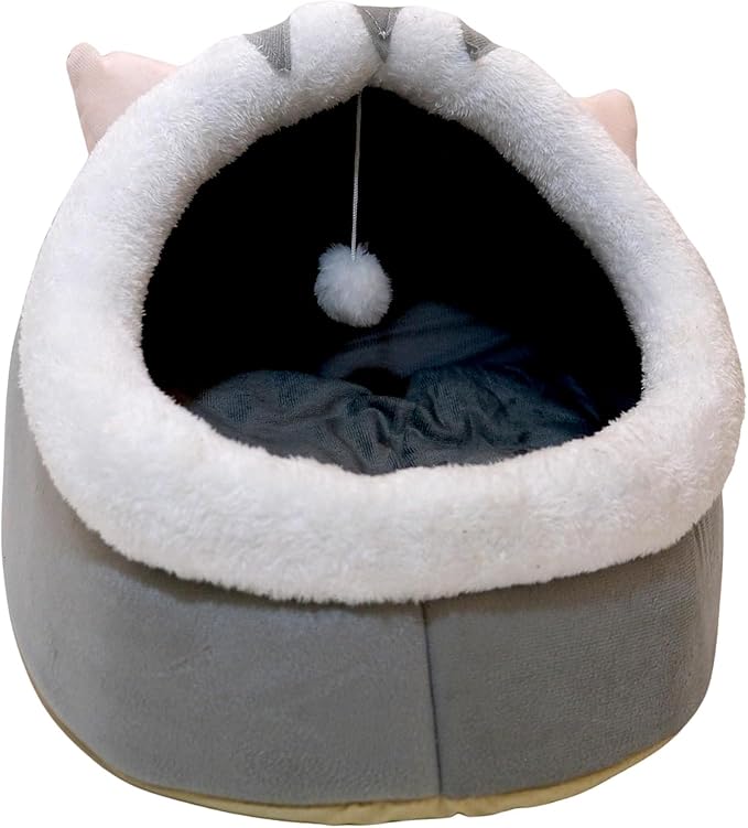 Cat Beds for Indoor Cats, Modern Cat Bed Cave with Cover and Soft Removable Pillow, Calming Pet Bed with non-slip bottom