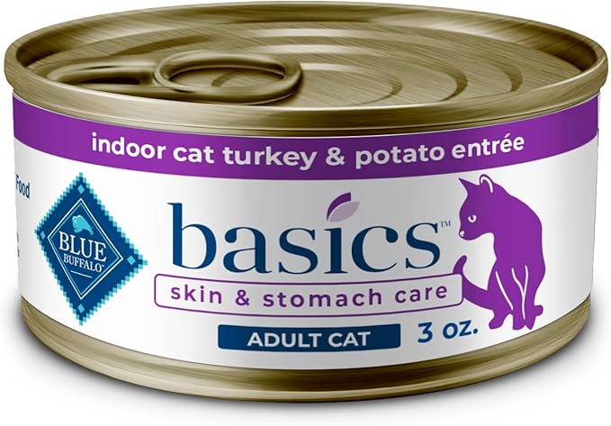 Blue Buffalo Basics Grain-Free Adult Wet Dog Food, Skin & Stomach Care, Limited Ingredient Diet, Turkey Recipe, 3-oz Can, 24 Count