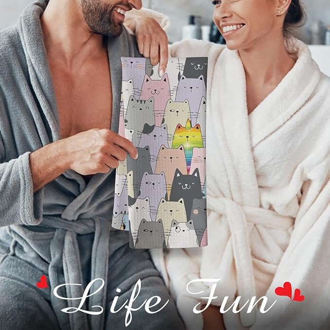 Unicorn Towel,Cat Towels,Cat Dish Towels,Cat Hand Towel,Cat Kitchen Towels,Gifts For Cat Lovers for Women,Cute Dish Towels for Kitchen,Cat Kitchen Accessories,Cat Gifts for Women-To You Who Are Unique