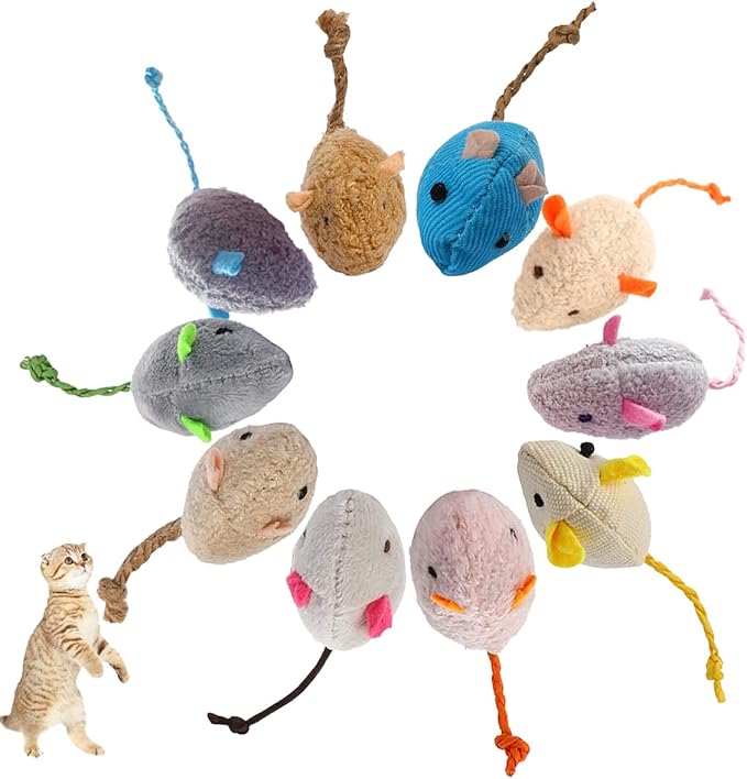 ISMARTEN Catnip Toy, Cats Mouse Plush Cat Toys, Cat Mice & Animals Toys for Indoor Cats and Kittens, Cat Chew Toy for Exercise for Pet Cat Kitten Kitty (6 Packs)