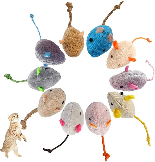 ISMARTEN Catnip Toy, Cats Mouse Plush Cat Toys, Cat Mice & Animals Toys for Indoor Cats and Kittens, Cat Chew Toy for Exercise for Pet Cat Kitten Kitty (6 Packs)