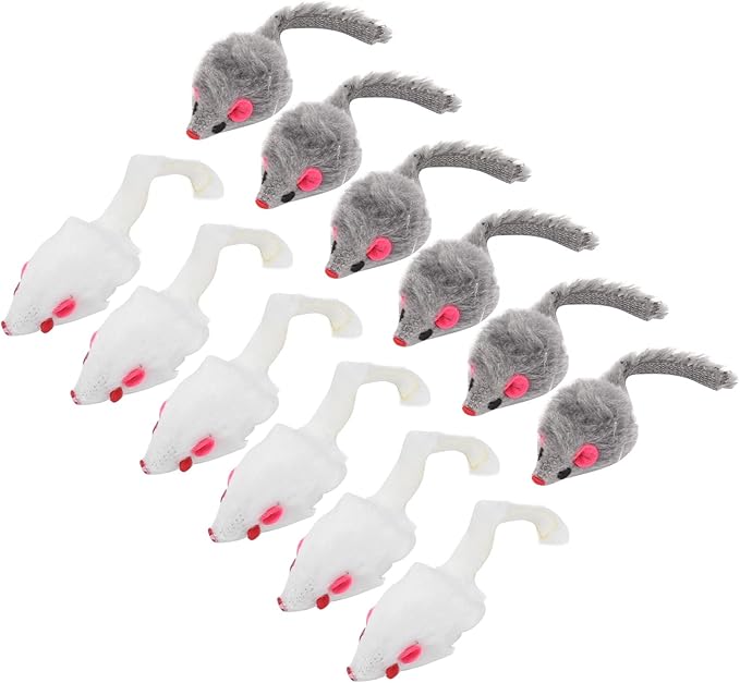 HEEPDD Cat Catching Toy, 12 Pack Cat Interactive Play Chewing Toy Cat Shape Plush Catching Toy for Indoor Cats and Kittens