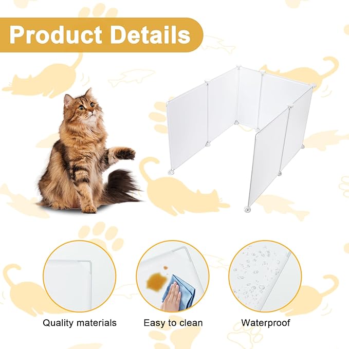 6pcs Cat Litter Box Splash Guard, Anti-Splashing Reusable Pet Litter Box Enclosure Splash Guard, Extra Large L27×W20×H17 Spill Proof Cat Litter Box Pee Shields for Open Top Litter Pan