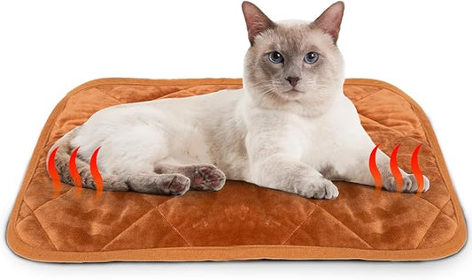 NAMOTEK Self-Warming Cat Bed Indoor/Outdoor Super Soft Self Heating Pet Mat Washable Thermal Pad for Cat & Dog 21x15.7 inch