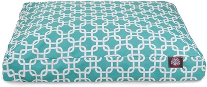 Teal Links Large Rectangle Indoor Outdoor Pet Dog Bed With Removable Washable Cover By Majestic Pet Products