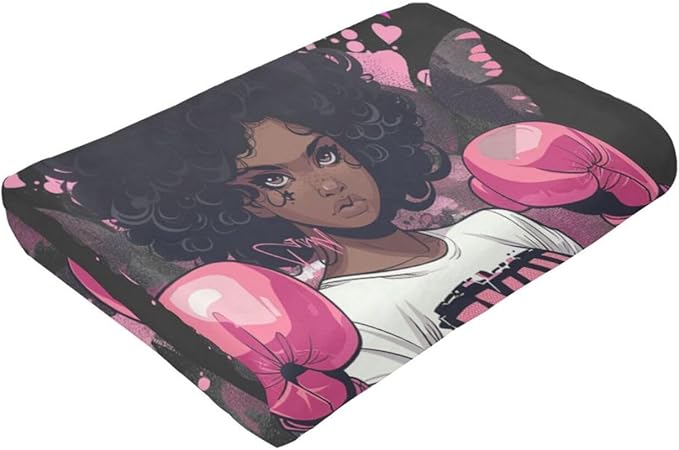 Breast Cancer Blanket Healing Throw Blanket Breast Cancer Chemo Decor Stuff Merch Cozy Print Flannel Fleece Soft Plush Fuzzy Warm Lightweight Bedding Breast Cancer Awareness Gifts for Women 50"X40"
