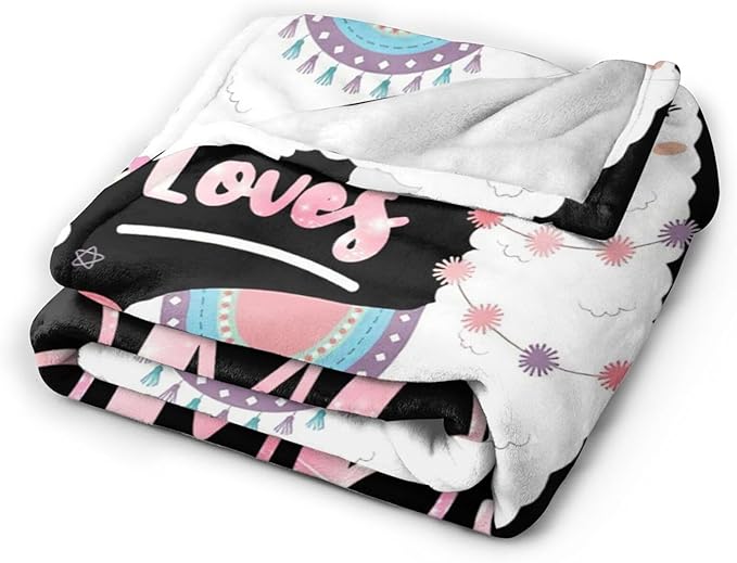 Llama Blanket Cute Llama Plush Throw Blanket Super Soft Cozy Warm Fleece Just A Girl Who Loves Llamas Bedding Alpaca Blanket Gifts for Kids Girls Boys Women 60"X80"