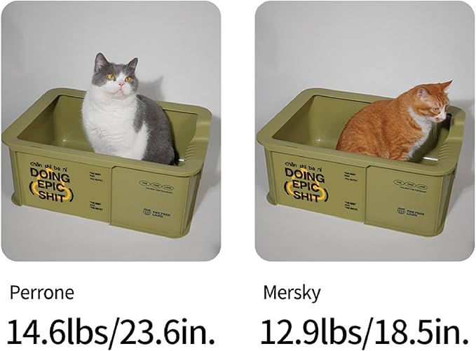 Camp Open Rimmed Large Cat Litter Box (Beige)