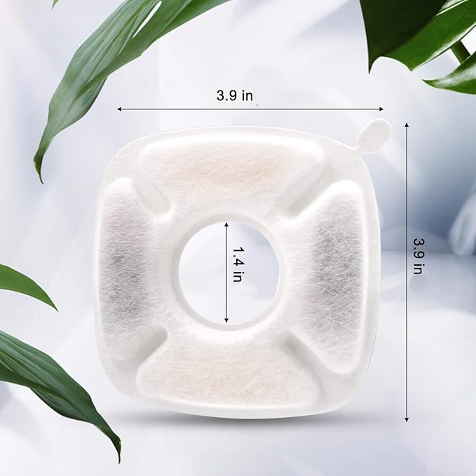 16Pcs Pet Fountain Filters Replacement Compatible with 95Oz/2.8L Dog Water Fountain, Cat Water Fountain Filters(8 Carbon Filters+8 Sponge Filters)