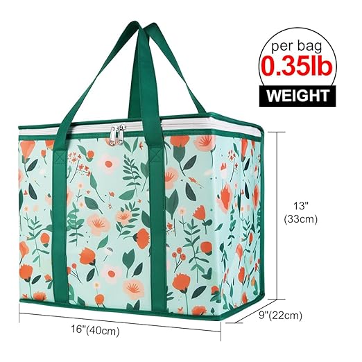 Bodaon 1-Pack Insulated Reusable Grocery Shopping Bags, X-Large Picnic Cooler Bag with Zipper/Zippered Top Cold, Insulated Food/Pizza Delivery Bag for Catering/Doordash/Uber Eats