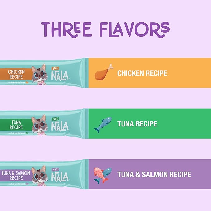 Love, NALA Lickable Cat Treats Squeeze Up, Sachet Tuna Mousse, Puree Wet Cat Treats - Grain Free Cat Treats Lickable, Natural Cat Squeeze Up Treats- Cat Puree Meal Topper - 4 Pack 2oz.