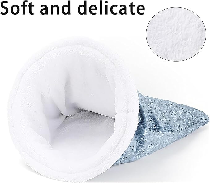 Cat Sleeping Bag for Indoor Cats,Sleeping Bag for Cats,Cozy Cat Winter Sleeping Bag,Warm Cat Sleeping Bag,Soft Fluffy Washable Cat Bed Cave,Cat Blankets for Indoor Cats (A)