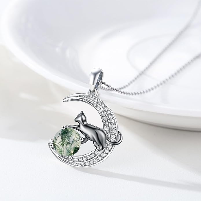 Animal Necklace 925 Sterling Silver Cat/Dog/Fox/Axolotl/Highland Cow Pendant Necklace Cute Animal Jewelry Graduation Gifts for Women