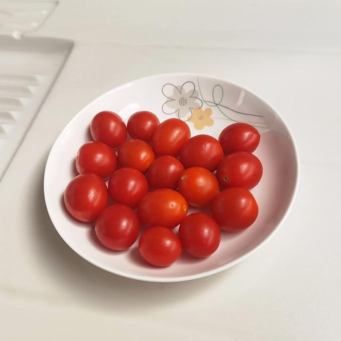 5 Pack Porcelain Plates with Yellow Flower Pattern, 7 inch Large Dessert Salad Ceramic Dinner Plates, Ceramic Dessert Dishes for Steak, Pasta, Pizza, Appetizer ( Dishwasher Safe & Microwave Safe)