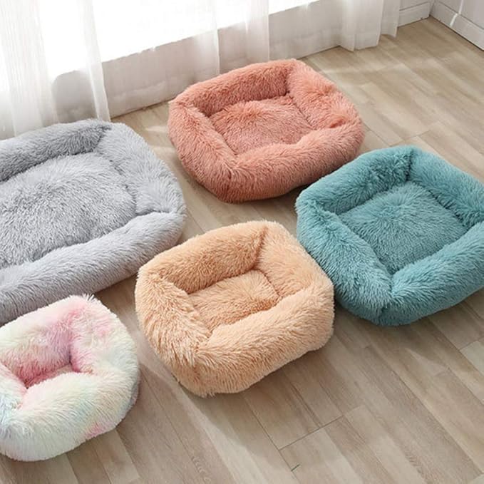 La La Pet® Donut Dog Cat Bed Cozy Cave Pet Bed Burrow Dog Bed Calming Cuddler Self-Warming Pet Bed Soft Plush Pet Cushion Improved Sleep for Cats Small Medium Dogs Dark Gray L