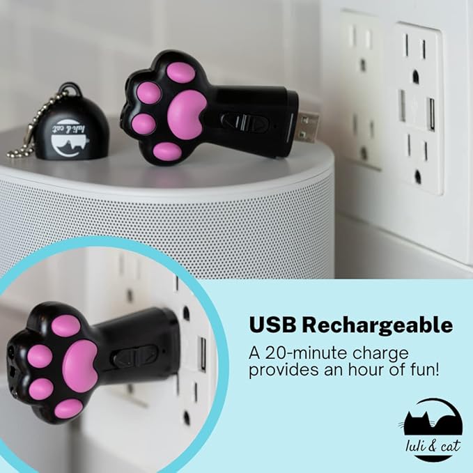 Luli & Cat USB-Rechargeable Cat Laser Toy | Multi-Function Cat Laser Pointer Toy | Interactive Cat Toy Gift Set