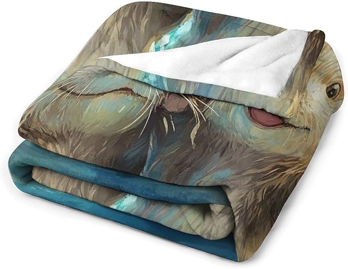 Otter Gifts for Girls & Boys - Soft, Warm Fleece & Flannel Plush Blankets for Bed, Sofa, Couch - 50"x60"