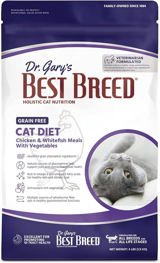 Best Breed Grain Free Cat Diet Made in USA [Natural Dry Cat Food for All Ages] - 4lbs.