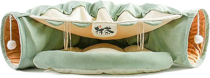 Tunnel for Indoor Cats, Collapsible Washable Cat Bed Tunnel, Cat Play Tunnel Toy for Small Medium Large Cats