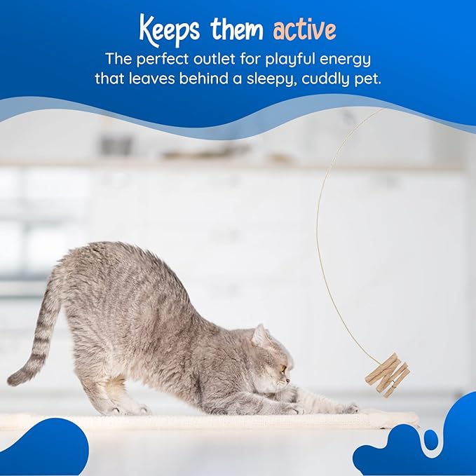 Cat Dancer Interactive Cat Toy - Fun and Fitness for Your Furry Friend - Engaging Paper Roll Attached with 30 Inches Flexible Spring Steel Wire for Playful Cats – 6 Pack