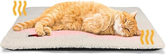 Self Warming Cat Bed Self Heating Cat Dog Mat 24 x 18 inch Extra Warm Thermal Pet Pad for Indoor Outdoor Pets with Removable Cover Non-Slip Bottom Washable