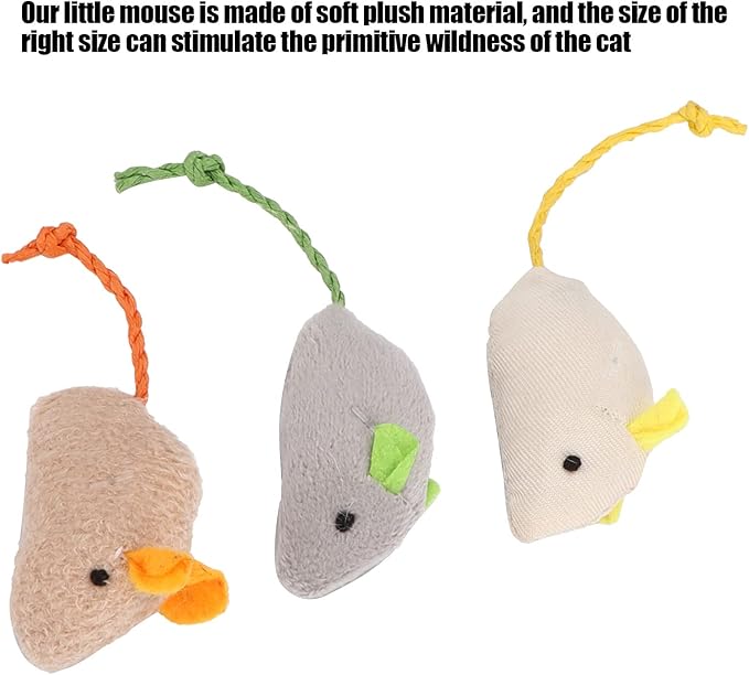 3Pcs Cat Toy, Simulation Cat Plush Toy Cat Catching Toy Dental Cat Nip Chirping Toy Cat Chew Exercise Toy for Indoor Cats and Kittens