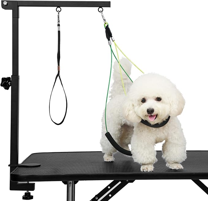 Breeze Touch Dog Grooming Arm with Metal Clamp - 35" Dog Grooming Table Arm, Dog Grooming Hammock Stand with Loop Noose for Small & Medium Dogs Nail Clipping, 2022 Upgrade Design