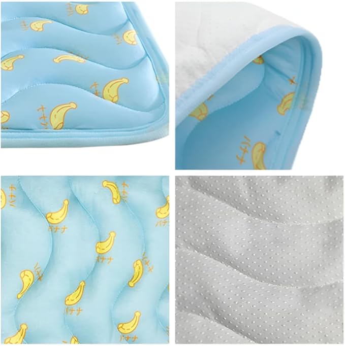 Pet Cooling Mat Cooling Fiber - Washable Non-Toxic Pet Indoor Outdoor Bed, Foldable Pee Pads for Dogs Settle Mat Cooling Dog Blanket Cat Cooling Pad (Blue, X-Large)