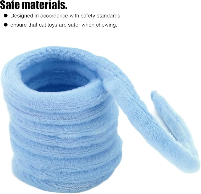 Plush Cat Spring Toys, Colorful Interactive Cat Toys Cat Entertaining Toys, Colorful & Durable Plastic Spring Coils Attract Cats Providing Interactive Playtime and stimulating Their Instincts(Blue)