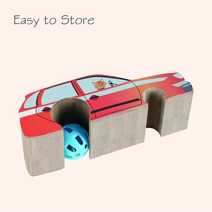 Magic Organ Multiform Scratching Board with Catnip, Foldable Magnetic Assembly Cat Scratch Pad for Outdoor Entertainment, Portable Accordion Cat Scratcher Cardboard with Bell Ball Toy for Indoor Cats