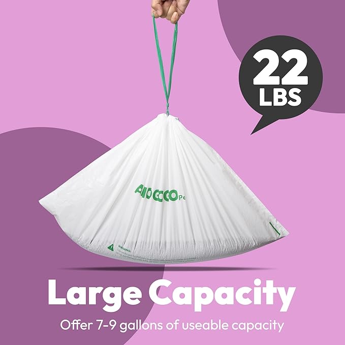 120 Pack Litter Bags Compatible with Neakasa M1, Compatible with PetPivot Open-Top Self-Cleaning Cat Litter Box, Replaced Waste Bags, Automatic Litter Box Liner with Drawstring, 27" x 13"