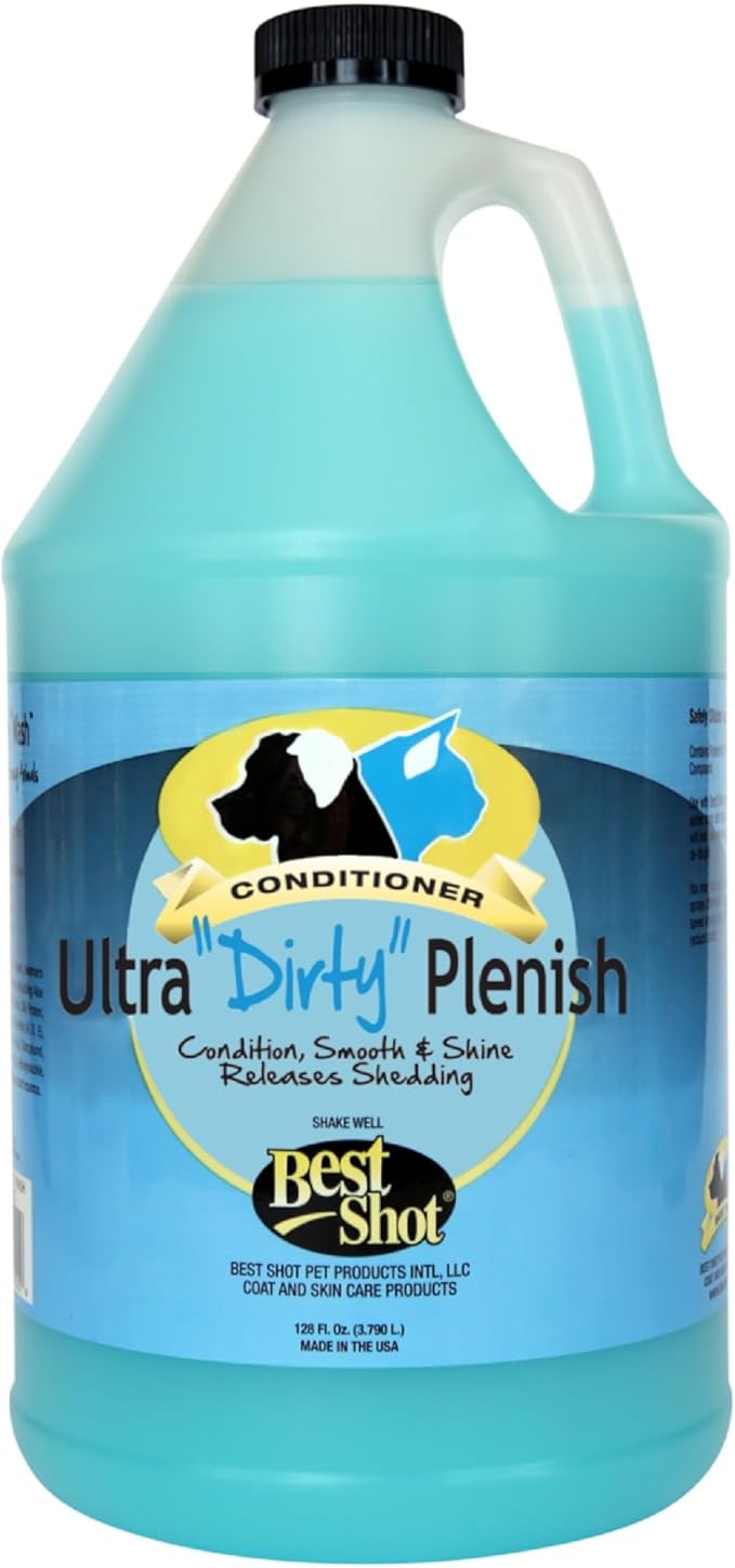 Best Shot Ultra Dirty Plenish Conditioner, Ideal Pet Grooming Conditioner, Protein-Enriched Moisturizing Conditioner for Dogs, Cats, and Horses, Agree Fragrance, 1 Gallon
